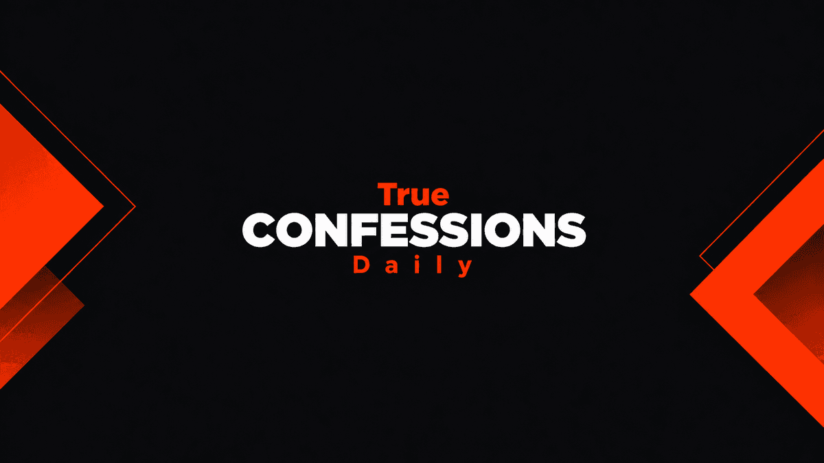 True Confessions Daily channel banner: the channel name in white and orange on a black field flanked by orange chevrons.