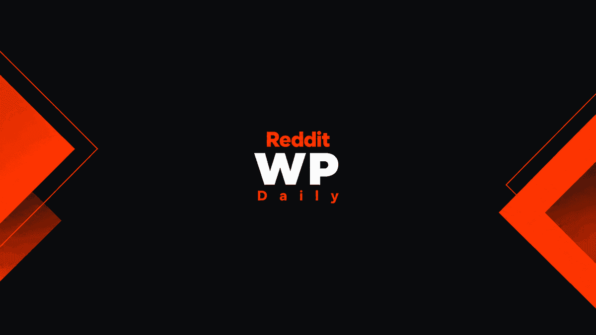Reddit WP Daily channel banner: the channel name in white and orange on a black field flanked by orange chevrons.